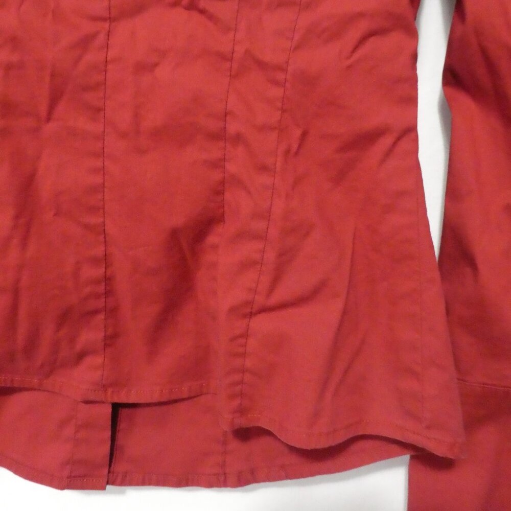 SMART SET | small | Elegant Red Long Sleeve Button-Up Shirt - Picture 15 of 16